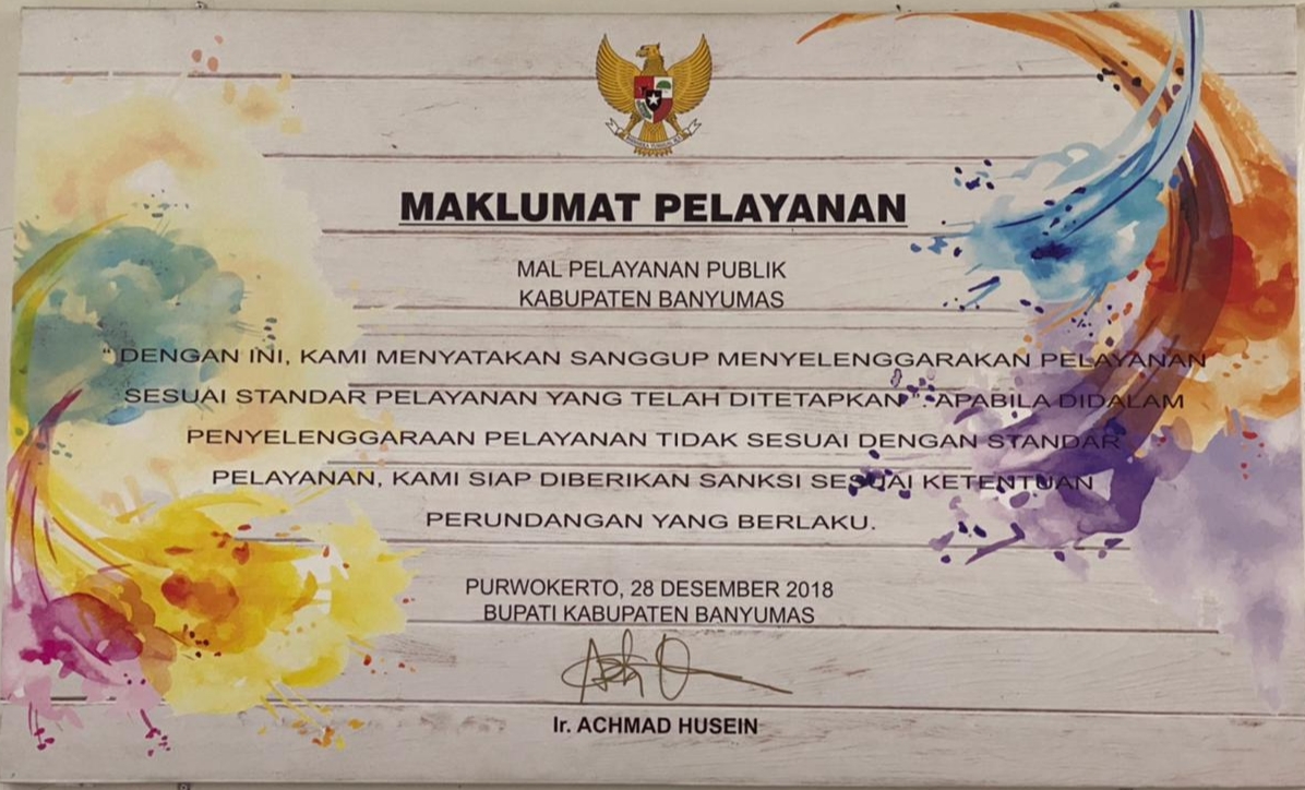 Maklumat Pelayanan Mal Pelayanan Publik Kabupaten Banyumas