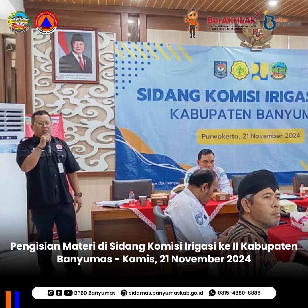 Pengisian Materi di Sidang Komisi Irigasi ke II Kabupaten Banyumas