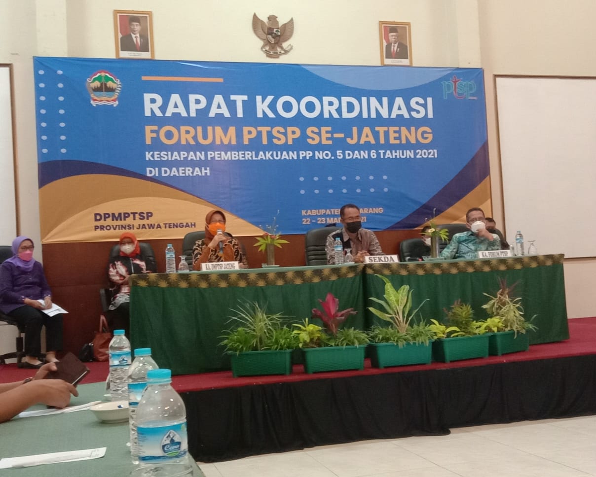 Kegiatan Rapat Koordinasi Forum PTSP se-Jawa Tengah pada 22-23 Maret 2021