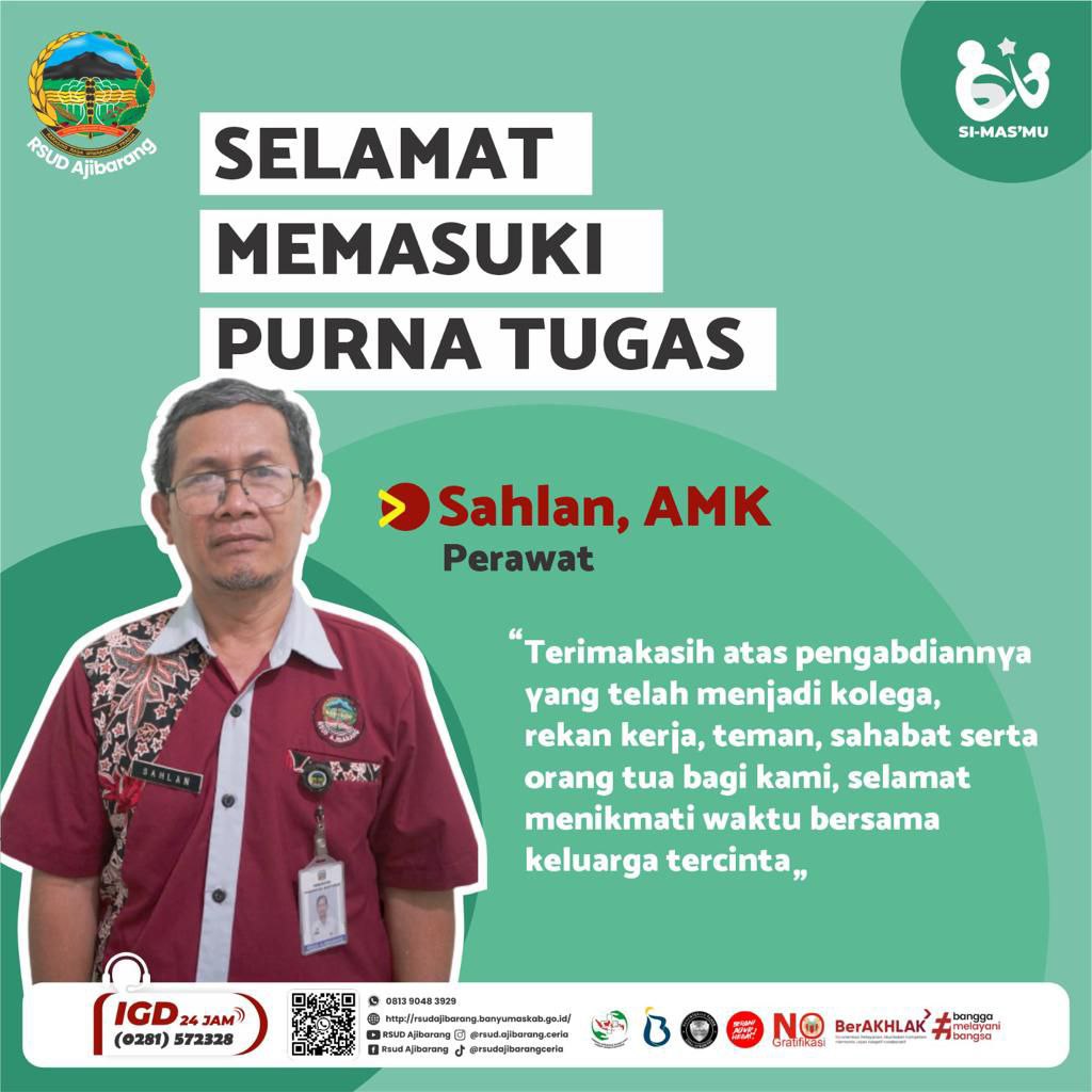 SELAMAT PURNA TUGAS BAPAK SAHLAN, AMK