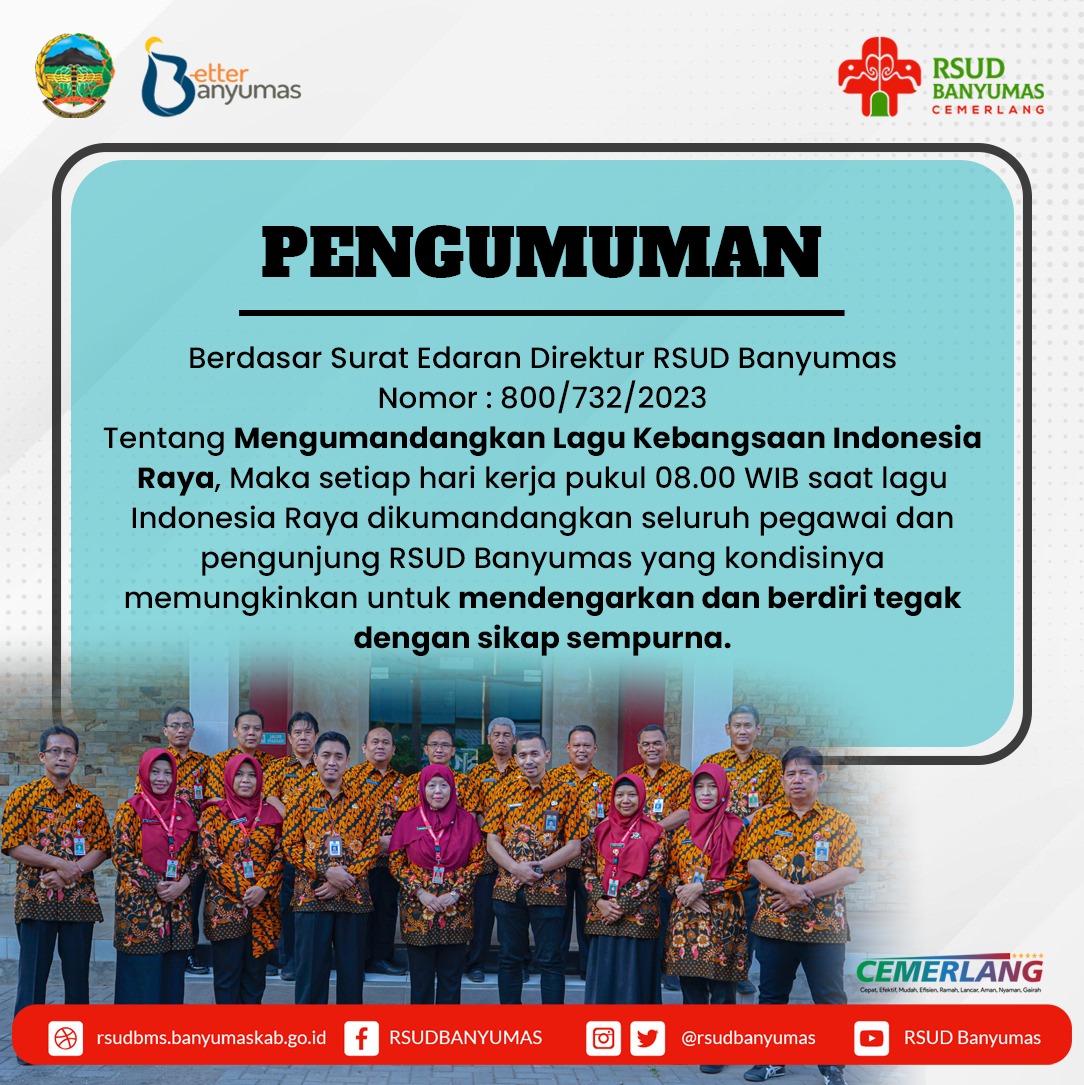 Pengumuman Tentang Mengumandangkan Lagu Kebangsaan Indonesia Raya