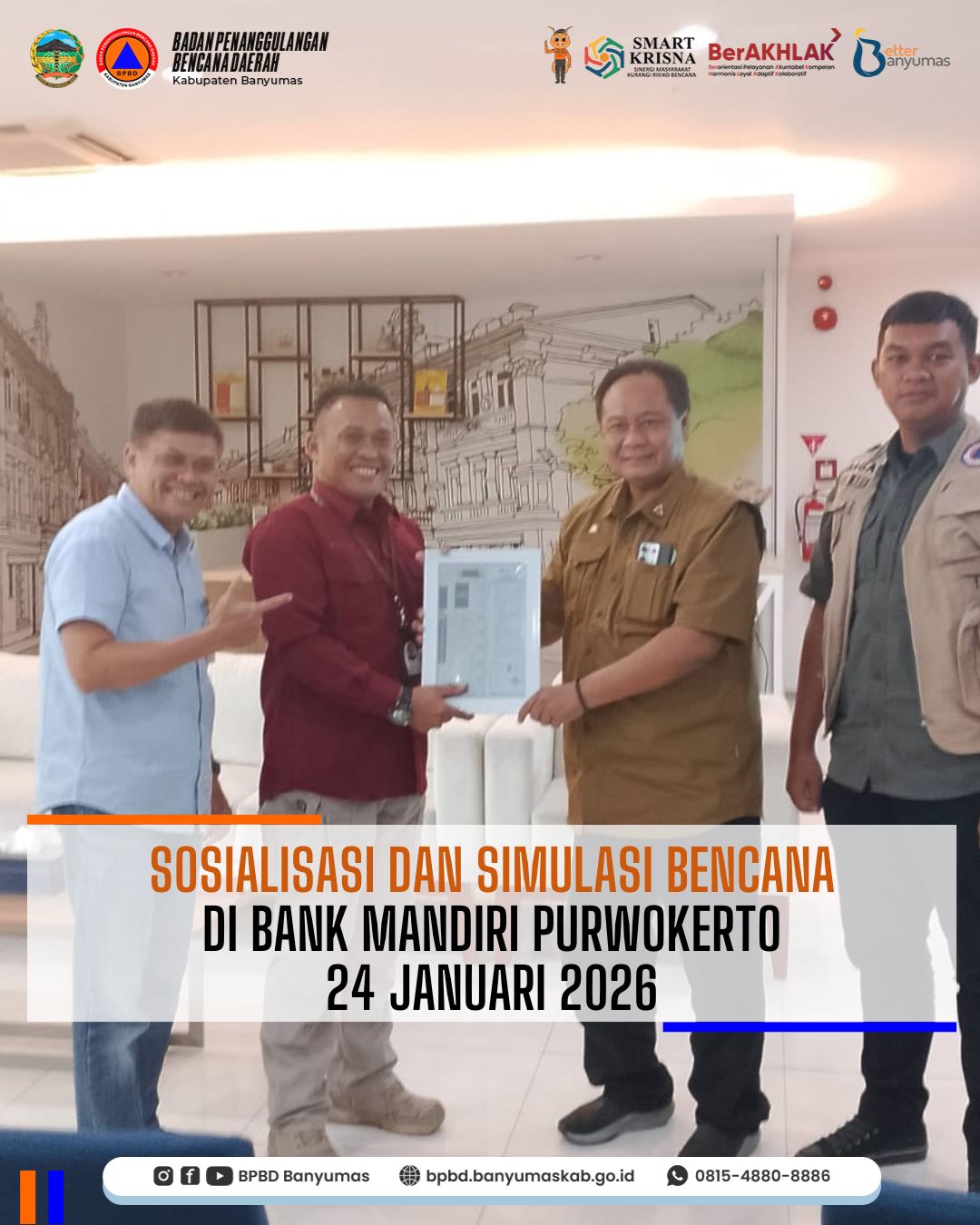 Sosialisasi dan Simulasi Bencana di Bank Mandiri