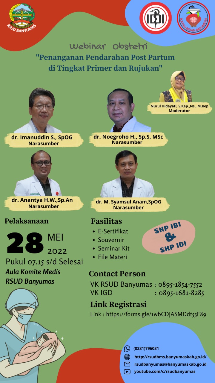 WEBINAR GRATIS DENGAN SKP IDI DAN IBI di RSUD Banyumas