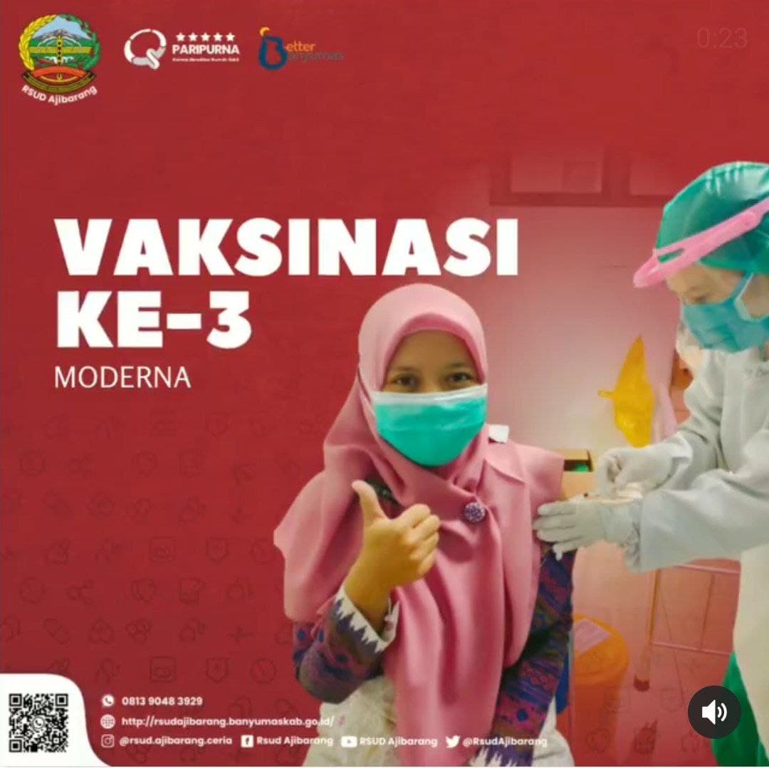 VAKSINASI KE-3 BOOSTER "MODERNA" UNTUK NAKES RSUD AJIBARANG