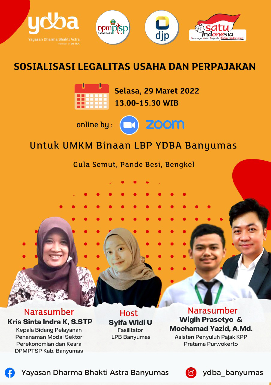 Sosialisasi Legalitas Usaha dan Perpajakan untuk UMKM Binaan LBP YDBA Banyumas