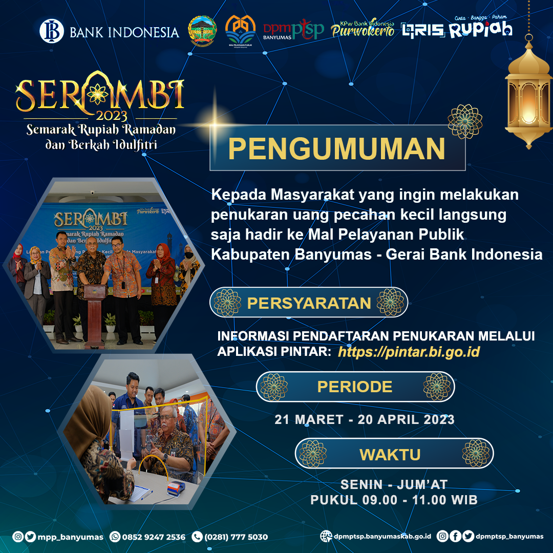 Mal Pelayanan Publik Kabupaten Banyumas memiliki Launching Gerai Bank Indonesia di bulan Ramadhan