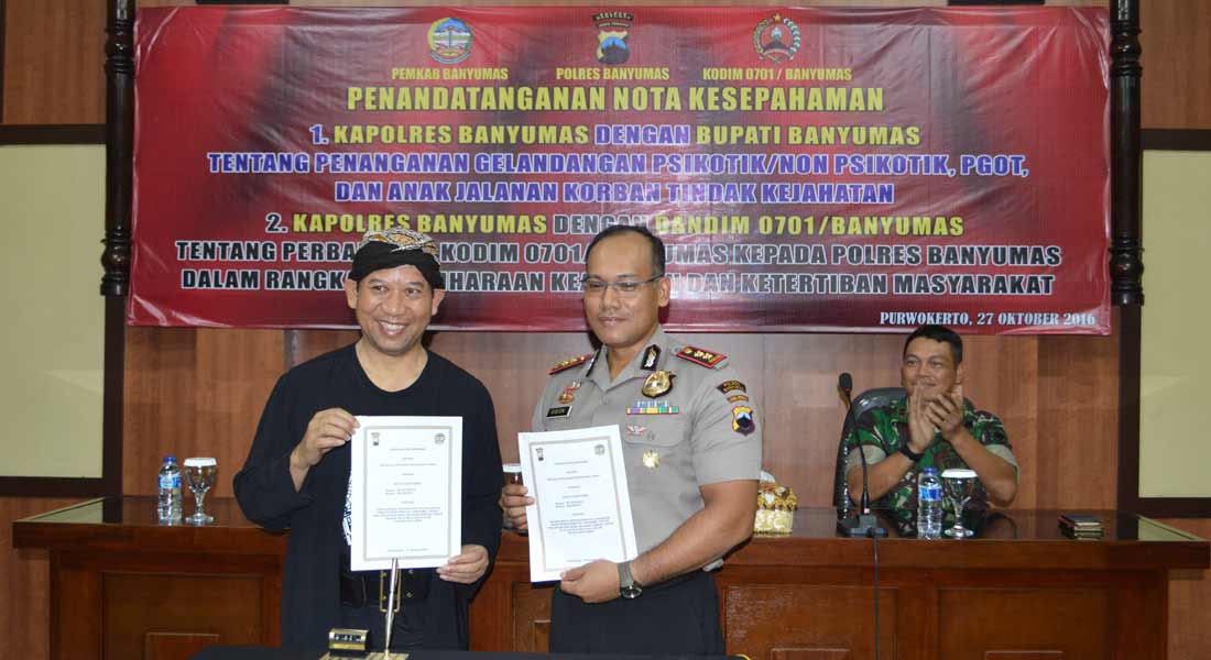 Bupati Teken Kesepahaman Penanganan PGOT dengan Polres