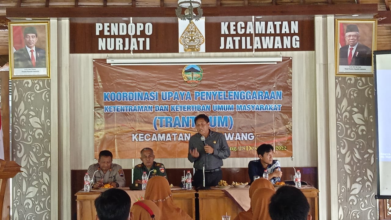 Koordinasi upaya Penyelenggaraan TRANTIBUM Kecamatan Jatilawang Tahun 2022