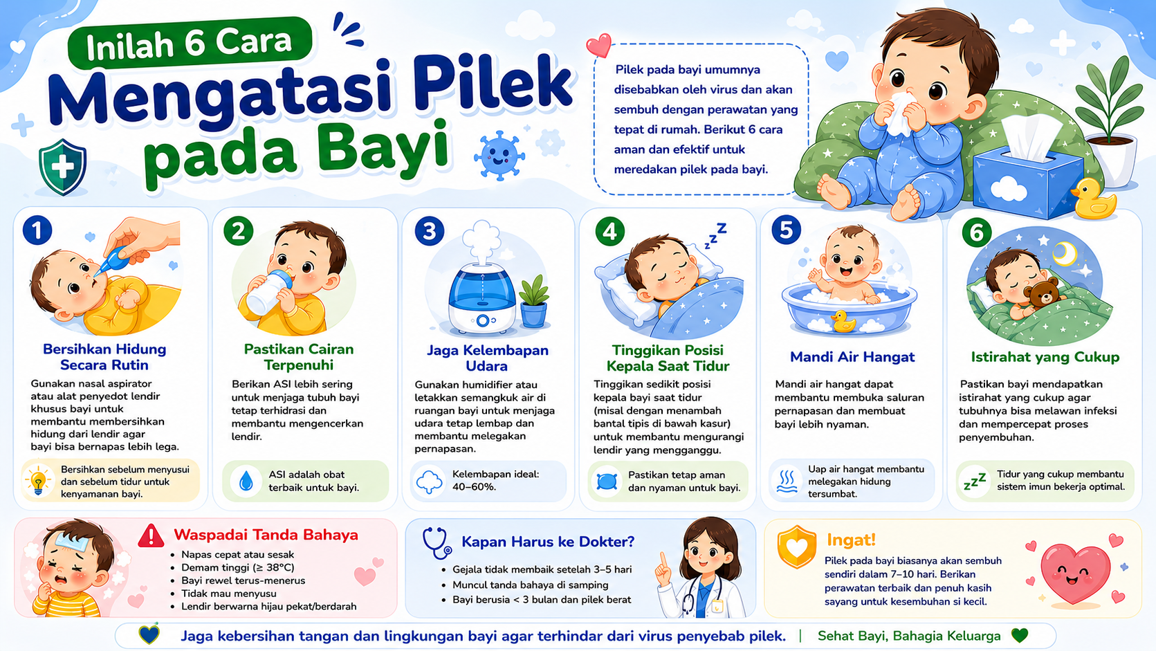 Inilah 6 Cara Mengatasi Pilek pada Bayi