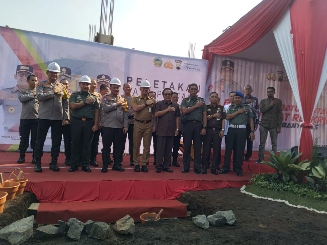 Acara Peletakan Batu Pertama Gedung Satreskrim Polresta Banyumas