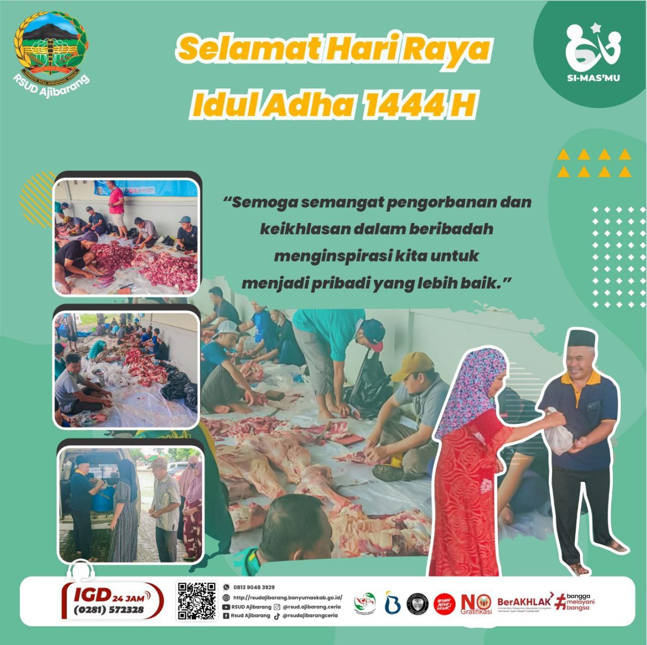 PENYEMBELIHAN HEWAN QURBAN IDUL ADHA 1444 H RSUD AJIBARANG