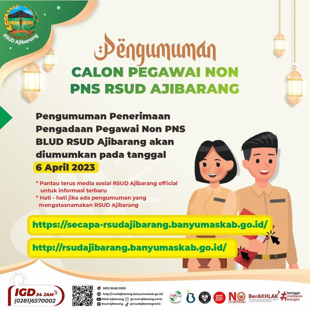 Informasi Calon Pegawai Non PNS RSUD Ajibarang Tahun 2023