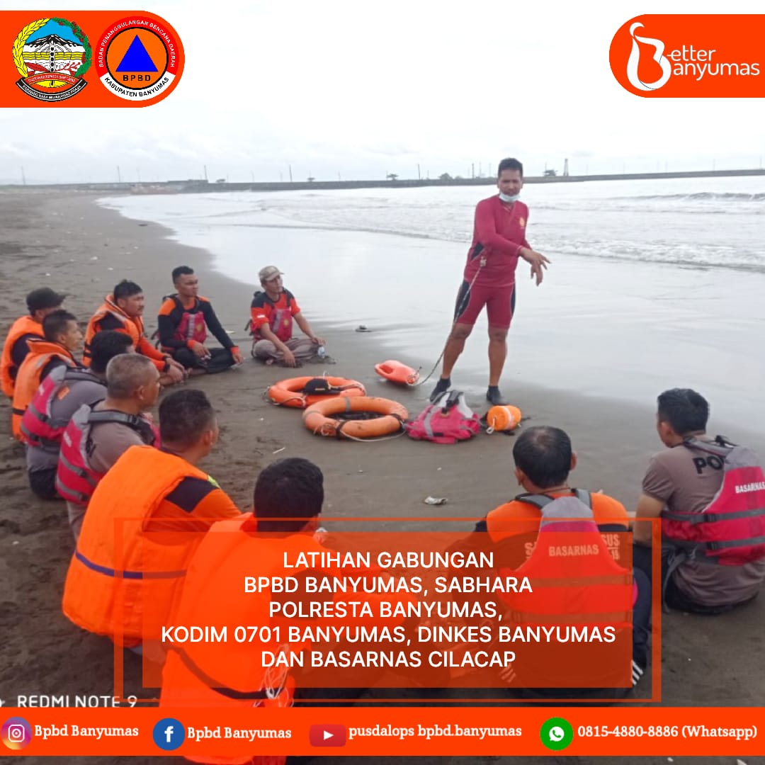 Pelatihan Gabungan bersama Basarnas Cilacap, Dinkes Kabupaten Banyumas, Sabhara Polresta Banyumas dan Kodim 0701 Banyumas