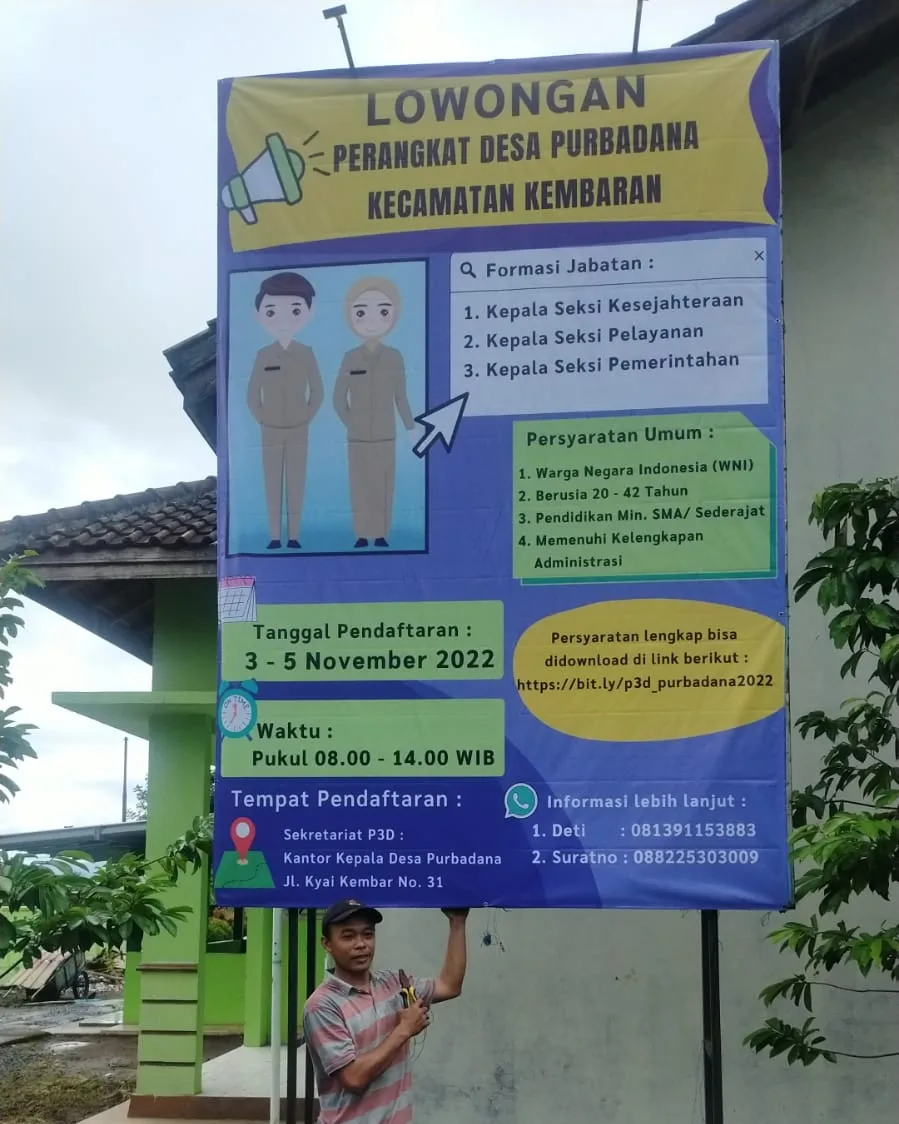 Pemasangan Banner, pamflet dan sosialisasi ke ketua RT di Desa Purbadana